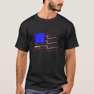 American Flag Fishing Rods Cool Usa Tee