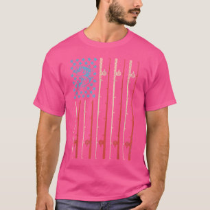 American Flag Fishing Rods With Fishing Rods T-Shirt