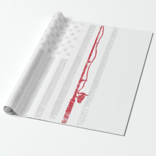 American Flag Fishing Shirt Vintage Fishing Tshirt Wrapping Paper