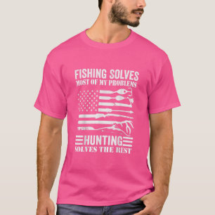 American Flag Fishing Solves Most of My Problems T-Shirt