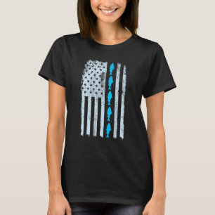 American Flag Fishing Vintage Fish Fisherman Patri T-Shirt