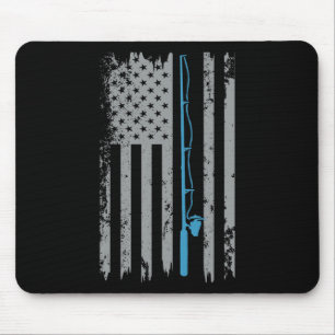 American Flag Fishing Vintage Fisherman Mouse Mat