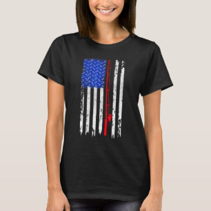 American Flag Fishing  Vintage Fishing T-Shirt