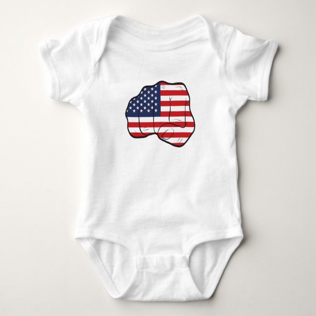 American Flag Fist Baby Bodysuit (Front)