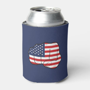 American Flag Fist Can Cooler