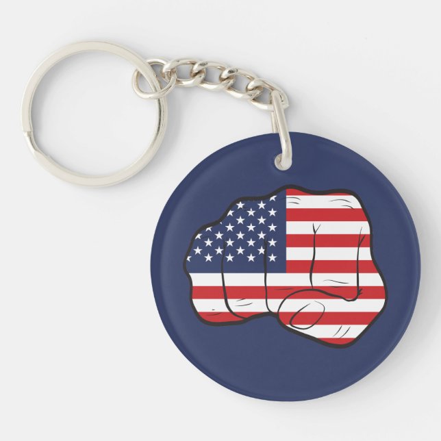 American Flag Fist Key Ring (Front)