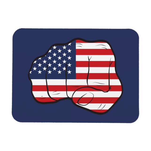American Flag Fist Magnet (Horizontal)