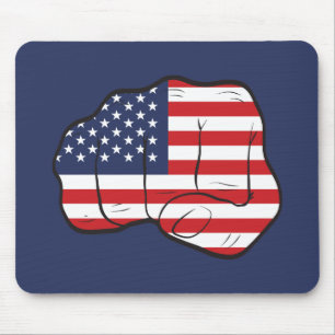 American Flag Fist Mouse Mat