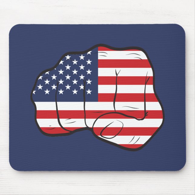 American Flag Fist Mouse Mat (Front)