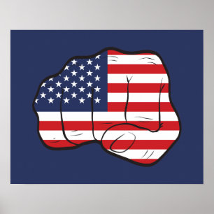 American Flag Fist Poster