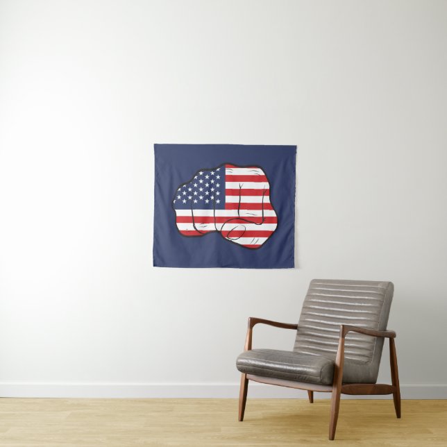 American Flag Fist Tapestry (In Situ (Horizontal))