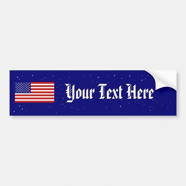 American Flag Flag Bumper Sticker Template (Front)