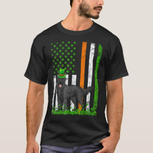 American Flag Flat Coated Retriever Dog St Patric T-Shirt