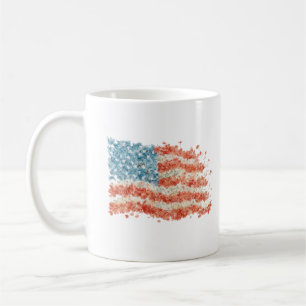 American Flag Floral USA Flag Coffee Mug