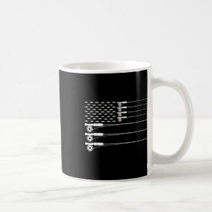 American Flag Fly Fishing Rod Trout Patriot Men T  Coffee Mug