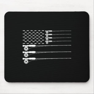 American Flag Fly Fishing Rod Trout Patriot Men T Mouse Mat