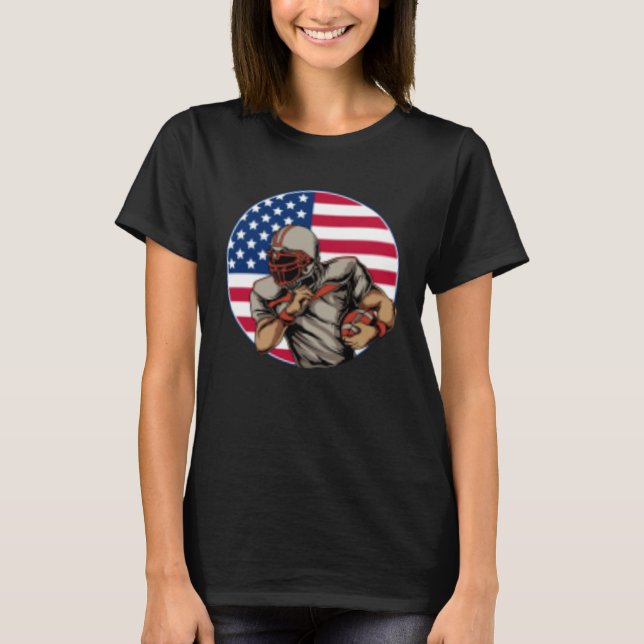 American Flag Football Is All There Is Sunday Game T-Shirt (Front)