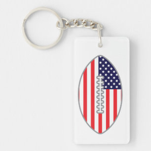 American Flag Football Key Ring