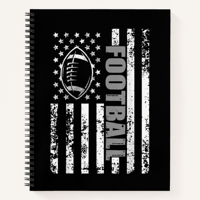 American Flag football Patriotic football Notebook (Front)