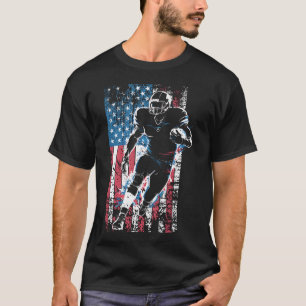 American Flag Football Player Patriotic T-Shirt