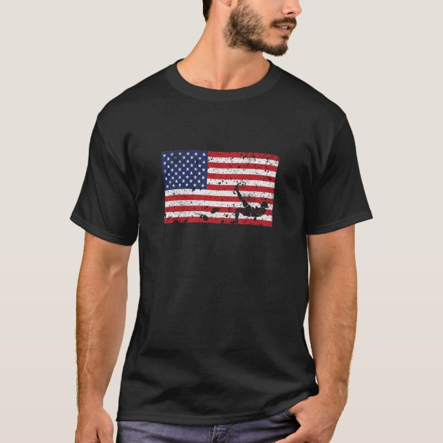 American Flag Football T-shirt - Football Team Gif (Front)