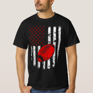 American Flag Football USA Patriotic Sport Lover C T-Shirt
