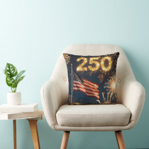 American Flag for 250th Birthday Party Cushion