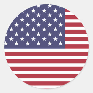 American Flag Fourth of July Independence Day Classic Round Sticker