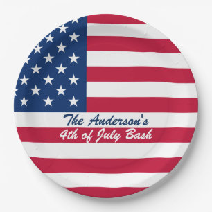 American Flag Fourth of July Paper Plates