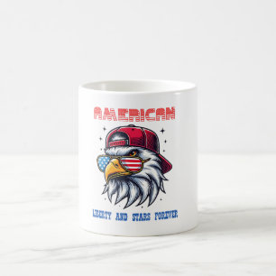 American Flag Freedom Cool Bald Eagle on Coffee Mug