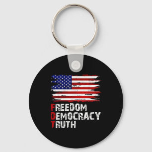 American Flag Freedom Democracy Truth Patriotic Vi Key Ring