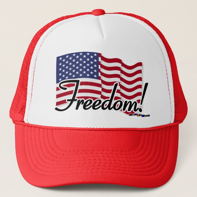 American Flag - Freedom! Trucker Hat (Front)