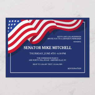 American Flag Fundraising Invitation