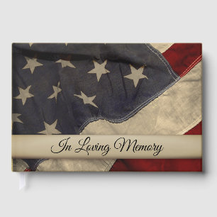 American Flag Funeral Guest Book