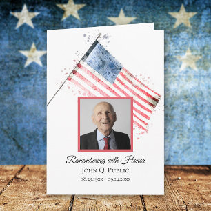 American Flag Funeral Service Folded Programme