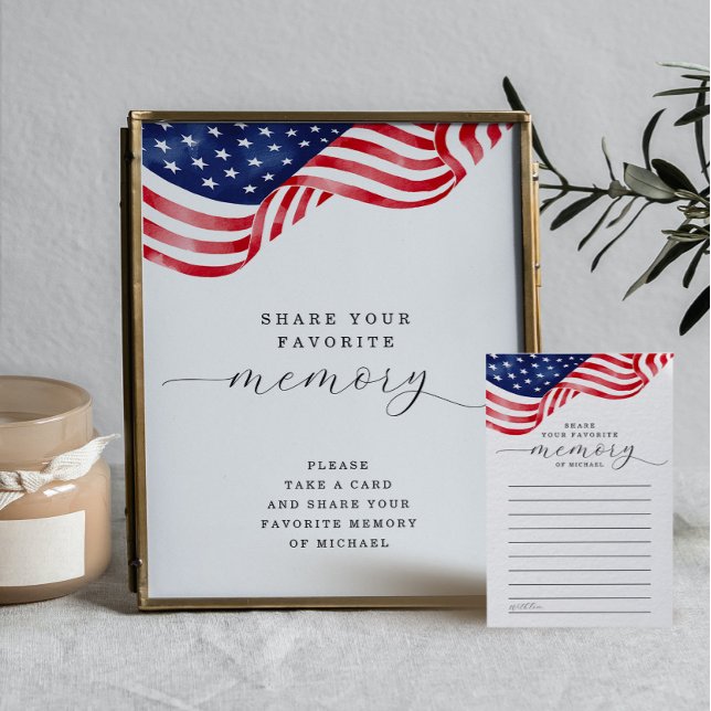 American Flag Funeral Share a Memory Sign (Creator Uploaded)