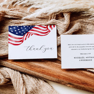 American Flag Funeral Thank You Cards