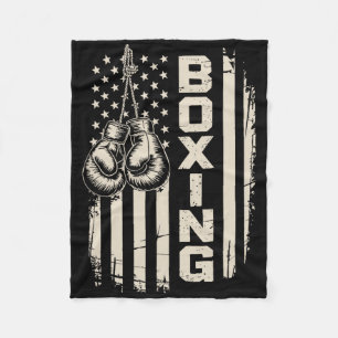 American Flag Funny Boxing Fighter Gym Gloves For Fleece Blanket