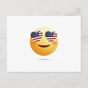 American Flag Funny Emoji Postcard