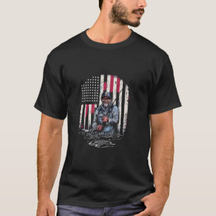 American Flag Funny Fishing Frenzy T-Shirt