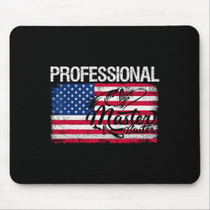 American Flag Funny Fishing Retro Professional Mas Mouse Mat