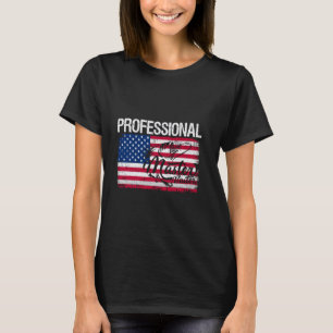 American Flag Funny Fishing Retro Professional Mas T-Shirt