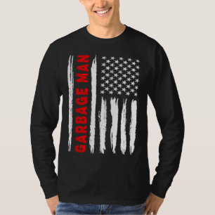 American Flag Garbage Man US USA Flag T-Shirt