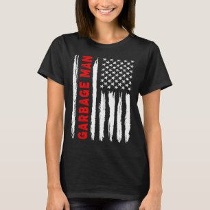 American Flag Garbage Man US USA Flag T-Shirt