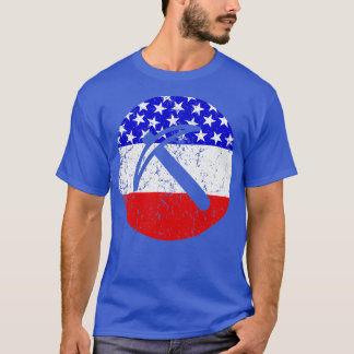 American Flag Geologist Miner Pick T-Shirt