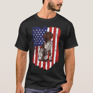 American Flag German Pointer Short Bristle USA T-Shirt