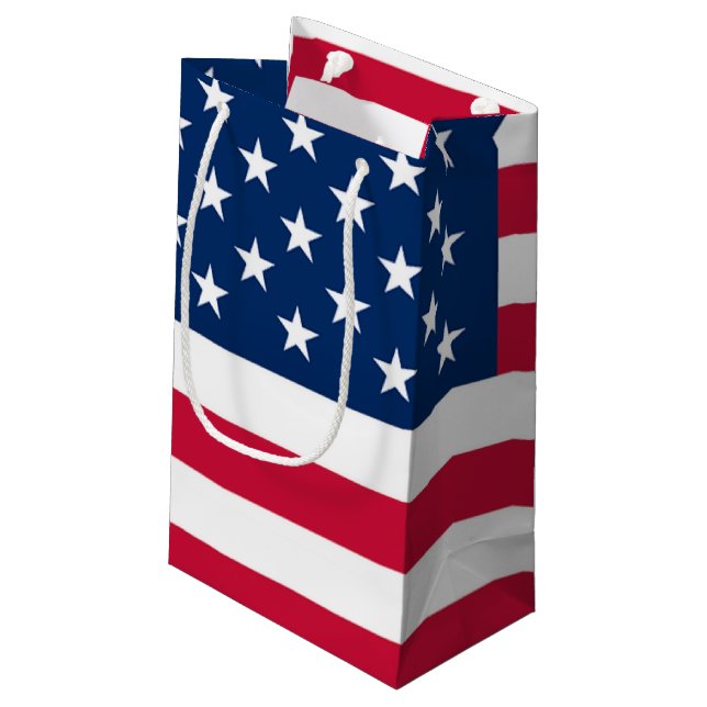 American Flag Gift Bag Patriotic (Back Angled)
