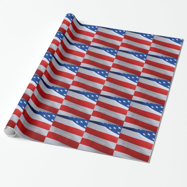 American Flag, gift wrap. Wrapping Paper (Unrolled)