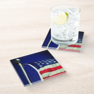 American Flag Glass Coaster