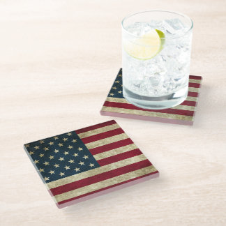 American Flag Glass Coaster